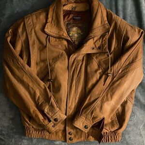 Vintage Leather Adventure Bound 3M Thinsulate Brown Bomber Jacket L